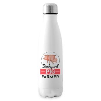 Backyard Pig Farmer Animal Farming Farm Funny - Insulated Water Bottle - white - Right