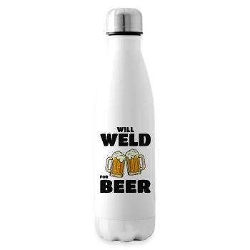 Welding Welder Metal Construction Ironworker Beer - Insulated Water Bottle - white - Right