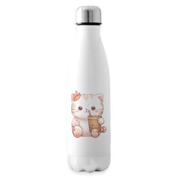 Katze im Bubble-Tea-Zauber - Isolierflasche - Weiß - Rechts