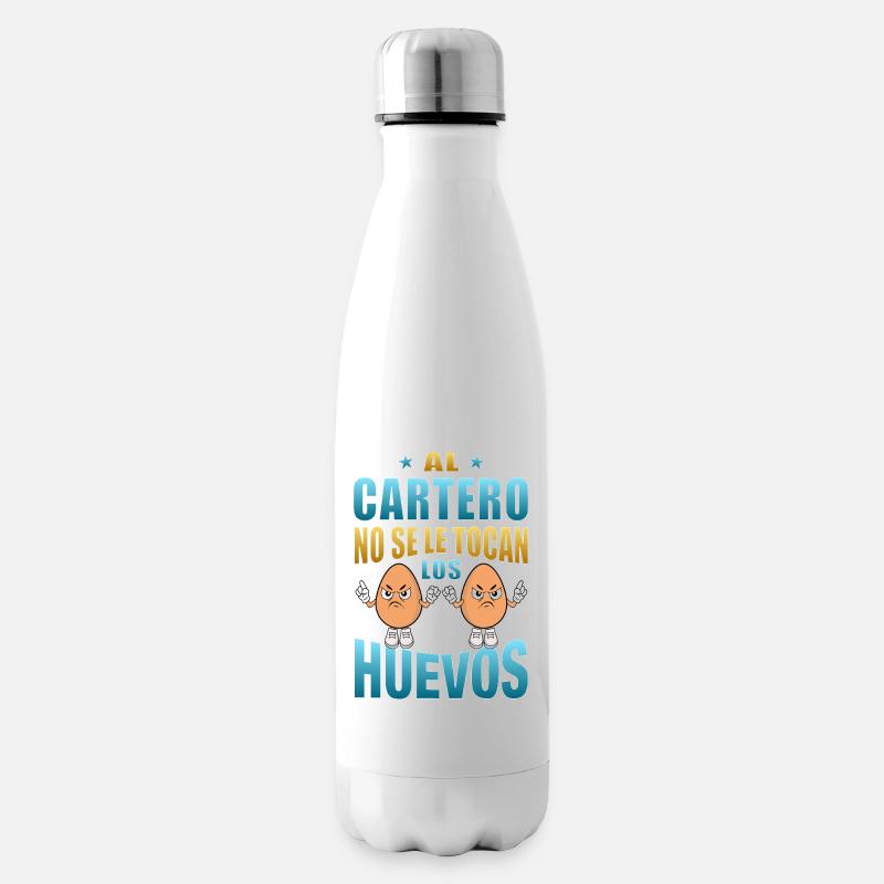 Al cartero no se le tocan los huevos - Botella térmica - blanco