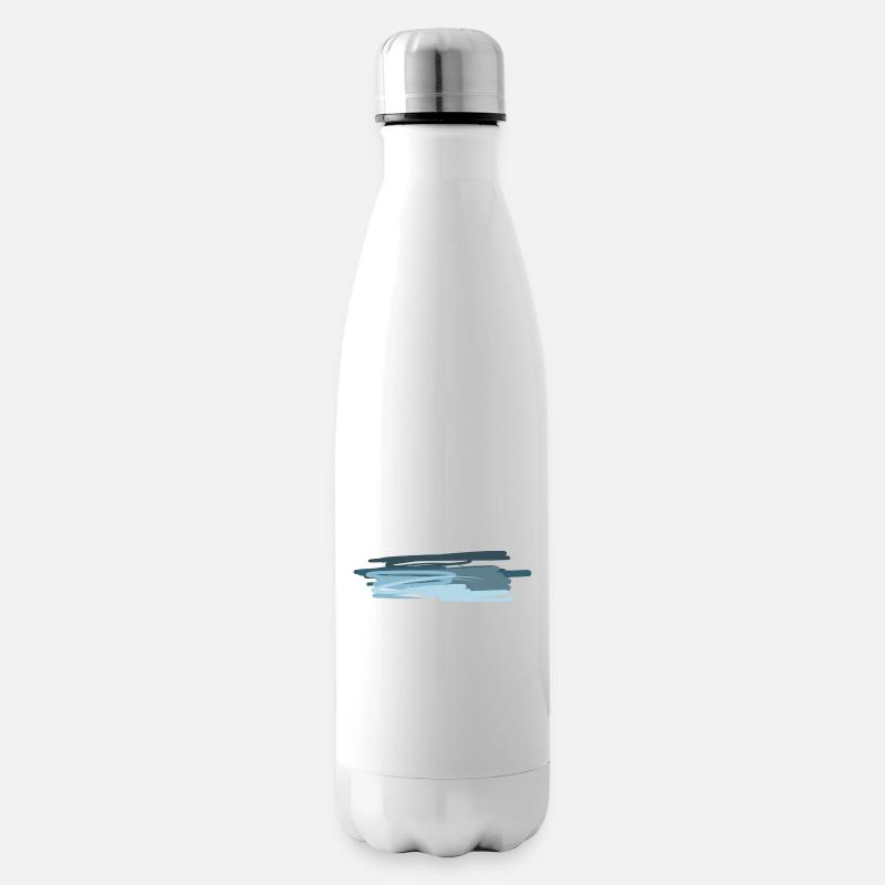 blau linien striche linie strich - Isolierflasche - Weiß