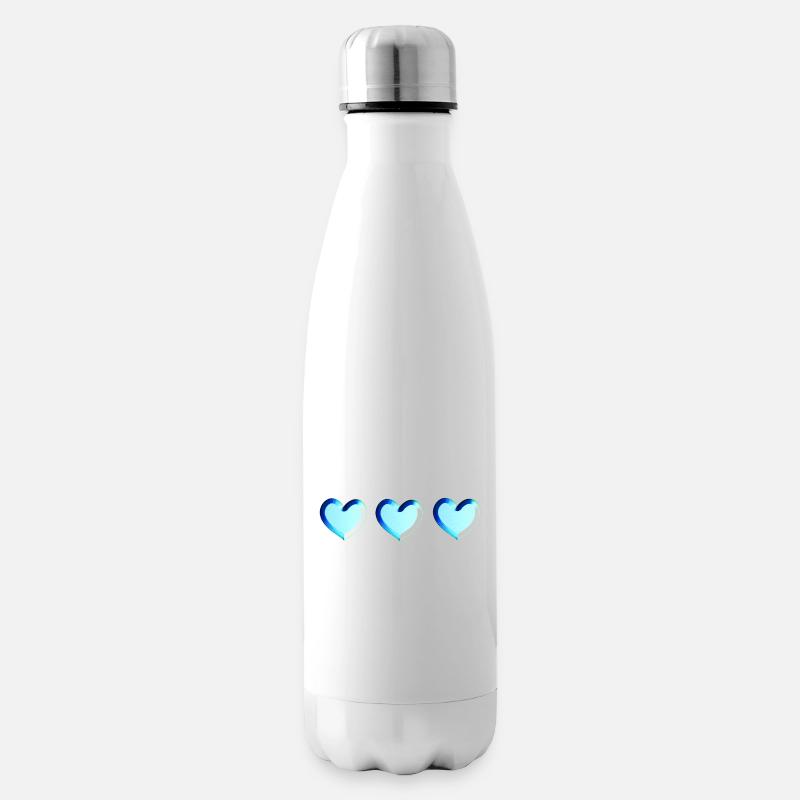 drei herzen blau glitzer - Isolierflasche - Weiß