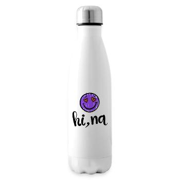 Emoji "Hi na" | lila Herz Augen Text - Isolierflasche - Weiß - Rechts