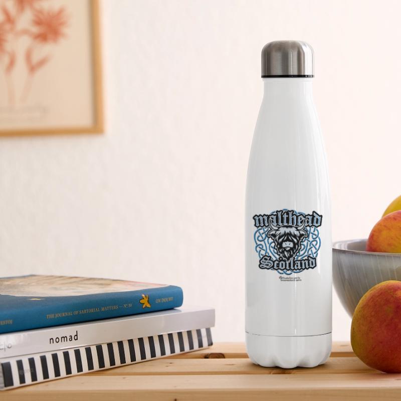 Malt Whiskey Malthead Celtic Braid Pattern Insulated Water Bottle
