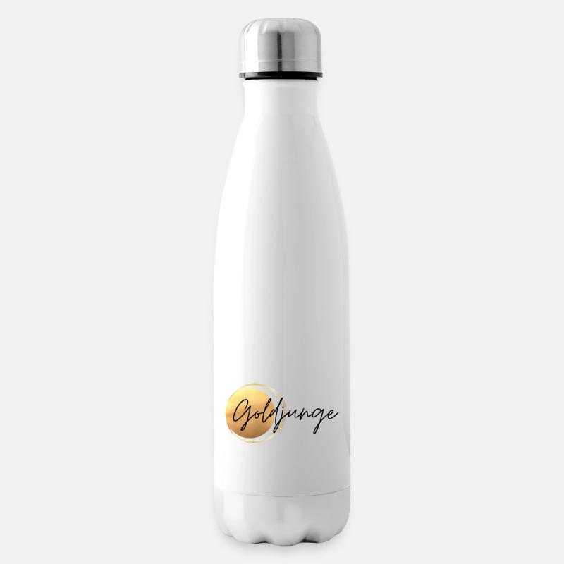 Goldjunge minimalistisch - Isolierflasche - Weiß