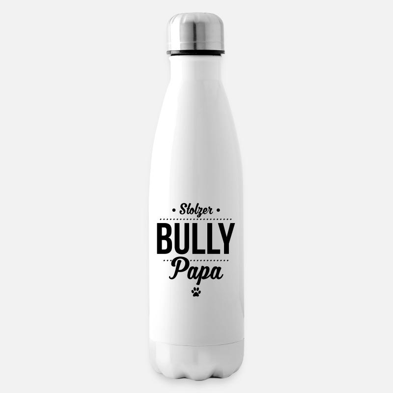 Stolzer Bullypapa Punkte - Isolierflasche - Weiß