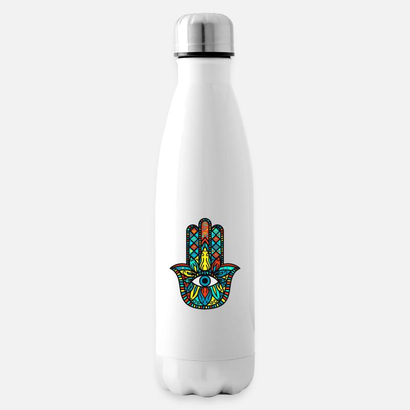 Meditation Hamsa Die Hand Der Fatima - Isolierflasche - Weiß