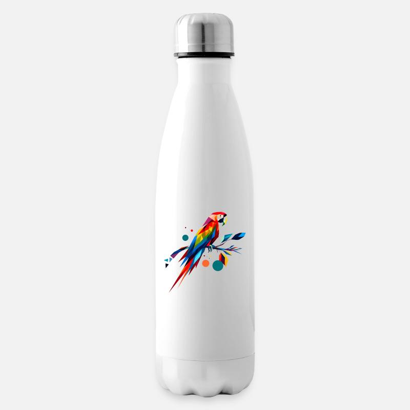 Abstrakter Ara - Isolierflasche - Weiß
