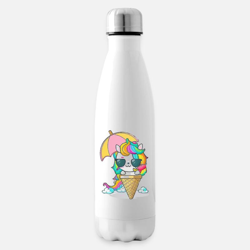 Einhorn mit Eiscreme - Die perfekte Kombination - Isolierflasche - Weiß