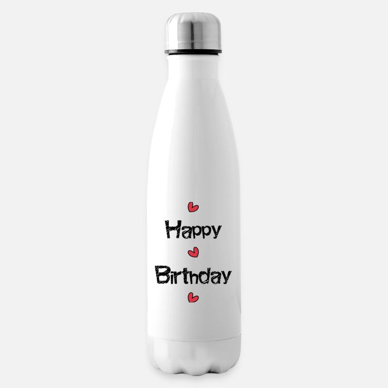 JOYEUX ANNIVERSAIRE. HAPPY BIRTHDAY. ANNIVERSAIRE. - Bouteille isotherme - blanc