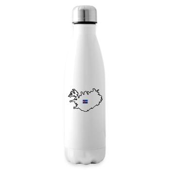 Island - Kontur der Insel (schwarz) - Isolierflasche - Weiß - Rechts