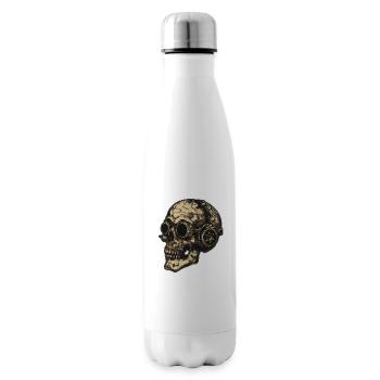 Crâne de zombie dieselpunk - Bouteille isotherme - blanc - Droite