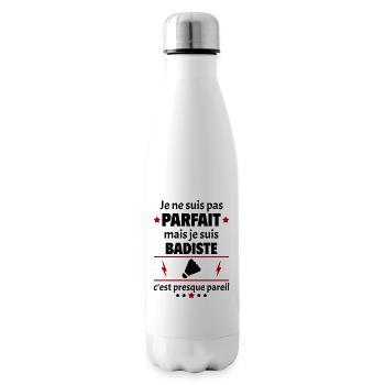 Pas parfait mais badiste, noël, fête des pères - Bouteille isotherme - blanc - Droite