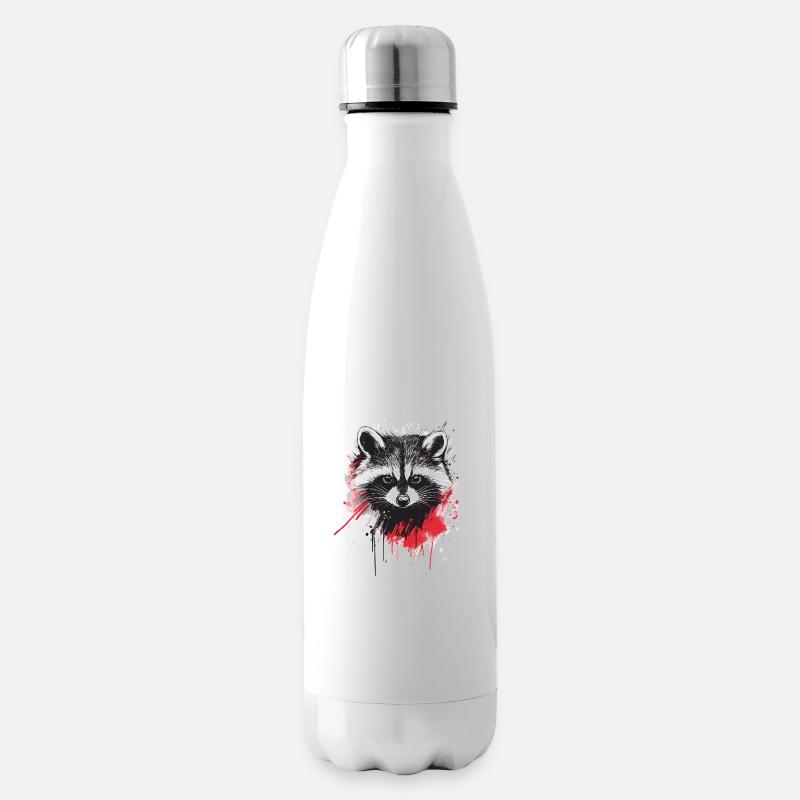 Waschbär - Isolierflasche - Weiß