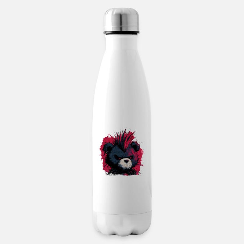 Niedlicher Punk Teddybär - Isolierflasche - Weiß