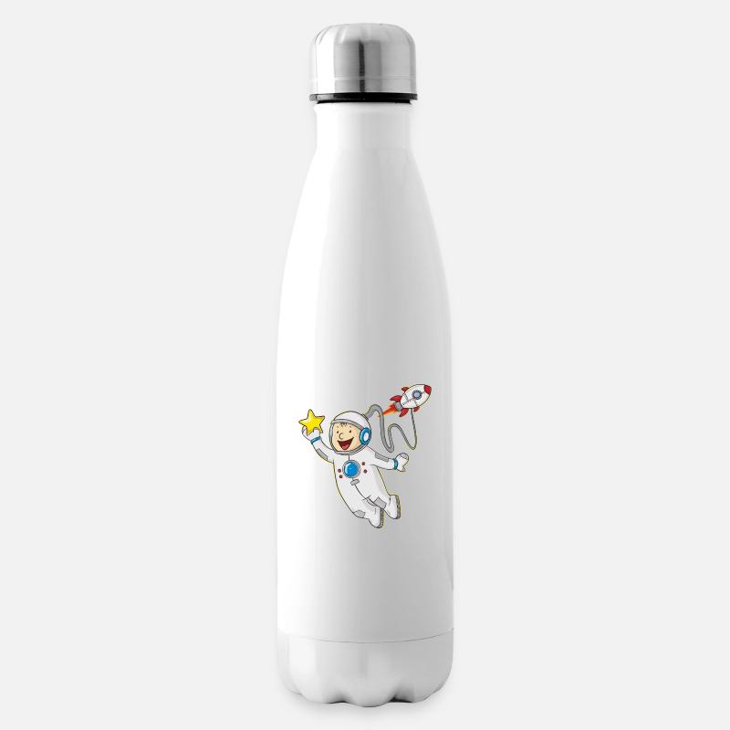 Little comic astronaut - Insulated Water Bottle - white