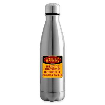 Health And Safety Warning Sign - Insulated Water Bottle - silver - Right