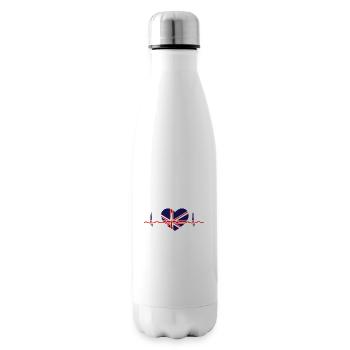 Union Jack Heartbeat | UK Flag | Heart - Insulated Water Bottle - white - Right
