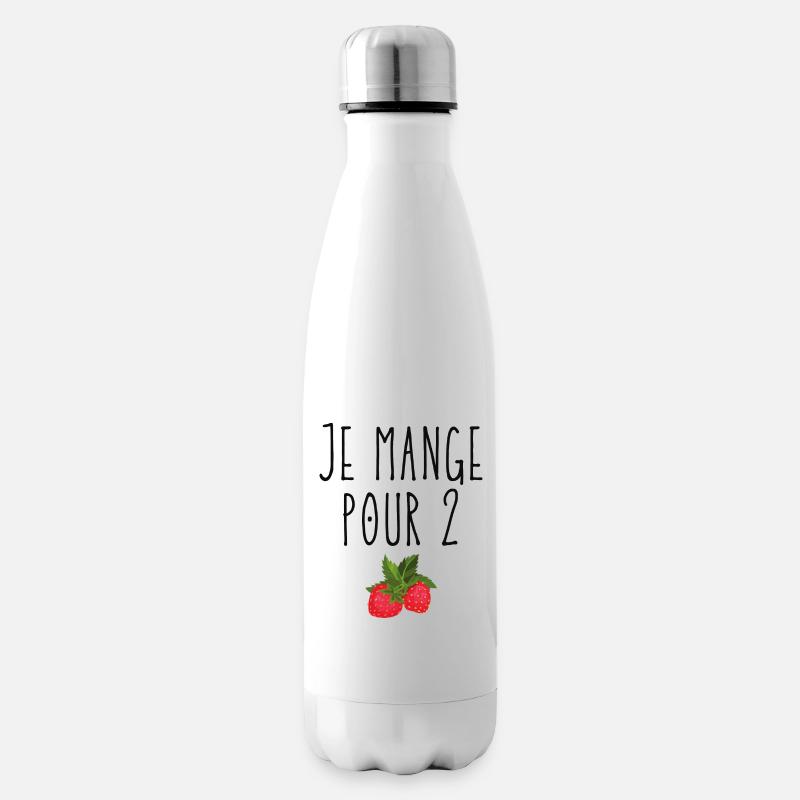 Je mange pour 2 - Bouteille isotherme - blanc