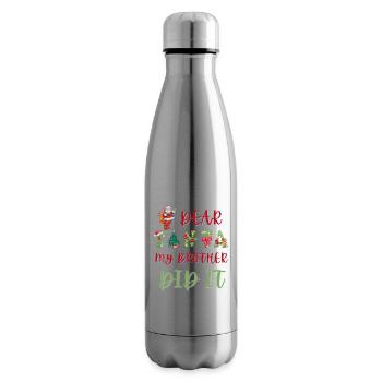 Dear Santa My Brother Did It Funny Christmas - Insulated Water Bottle - silver - Right
