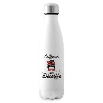 Chignon Métier Coiffeuse Géniale Super Coiffeuse - Bouteille isotherme - blanc - Droite