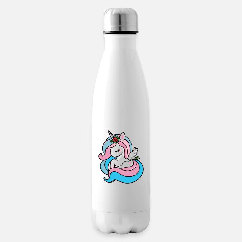 Einhorn Treumend - Isolierflasche - Weiß