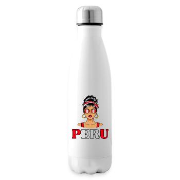 Peru Flag Peruvian Women - Insulated Water Bottle - white - Right