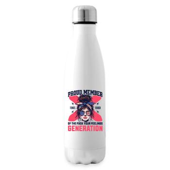 Femme Chignon USA Humour Génération X - Bouteille isotherme - blanc - Droite