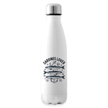 Love Sardines Fish Sea - Insulated Water Bottle - white - Right