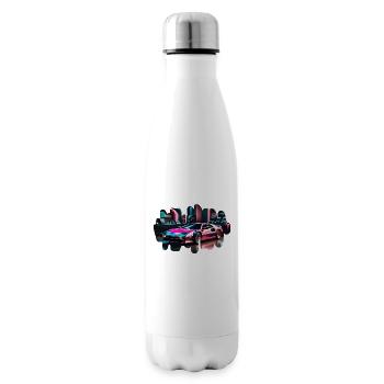 Retro Synthwave Sports Car - Insulated Water Bottle - white - Right