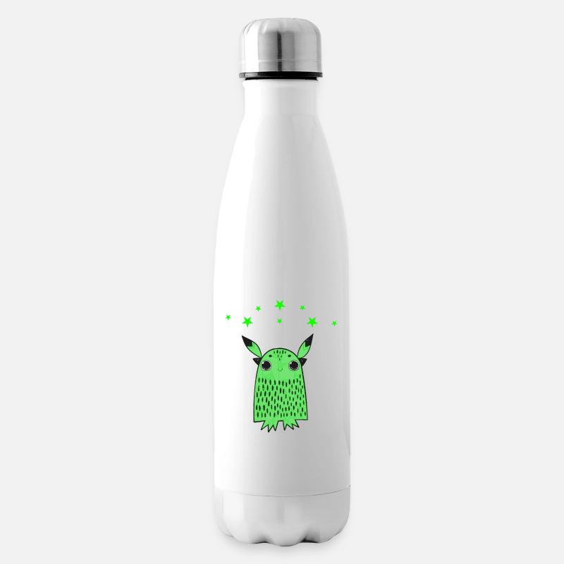 Sanftes grünes Monster mit Sternen - Isolierflasche - Weiß