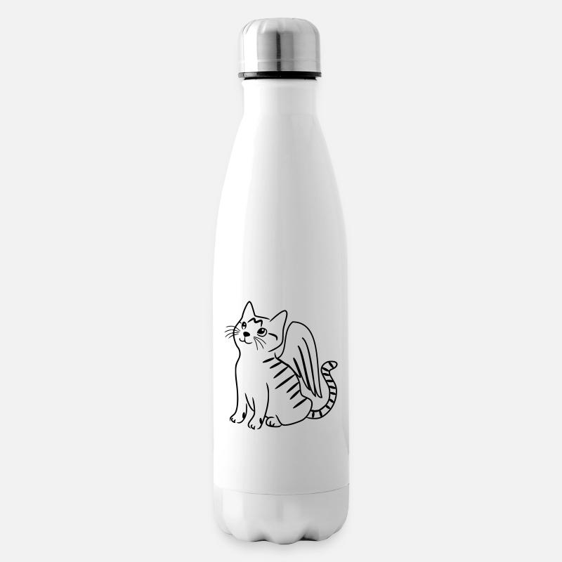 Katze Schutzengel Mau - Isolierflasche - Weiß
