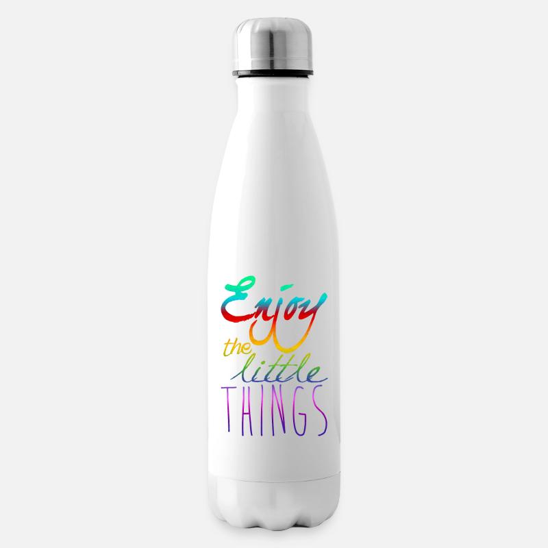 Enjoy The Little Things - Isolierflasche - Weiß
