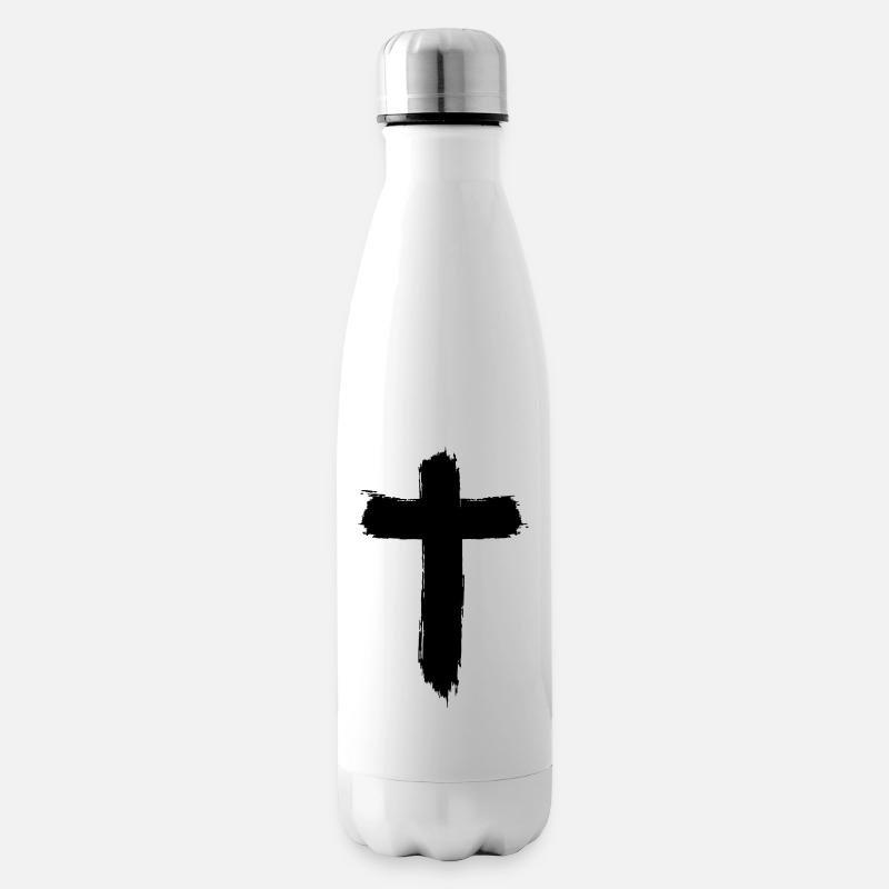Kreuz Design im Graffiti-Style - Isolierflasche - Weiß