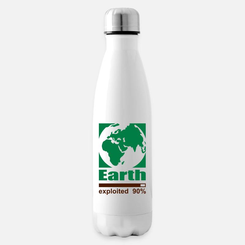 Earth exploited - Isolierflasche - Weiß