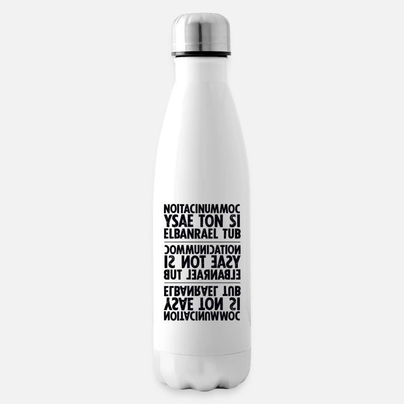 la communication noir sixnineline - Bouteille isotherme - blanc