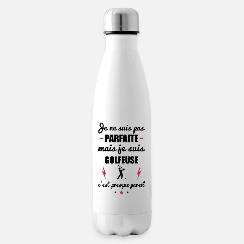 pas parfaite mais golf, idée cadeau golfeuse - Bouteille isotherme - blanc