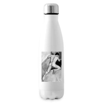 Bleistift Mann - Isolierflasche - Weiß - Rechts