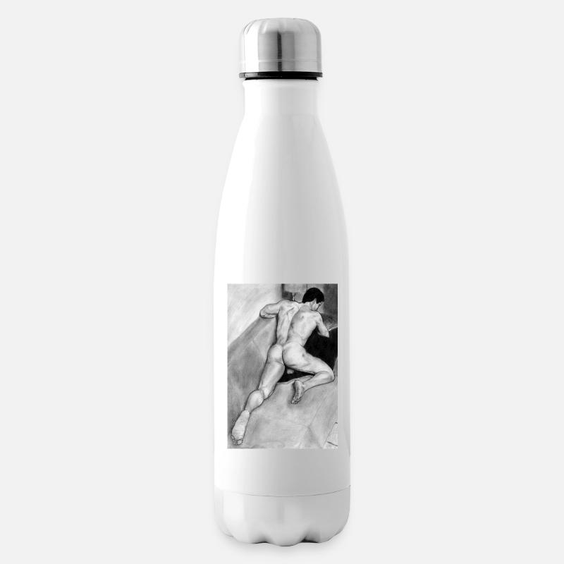 Pencil man ass - Insulated Water Bottle - white