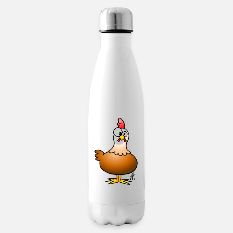 Chicken - Hen - Insulated Water Bottle - white