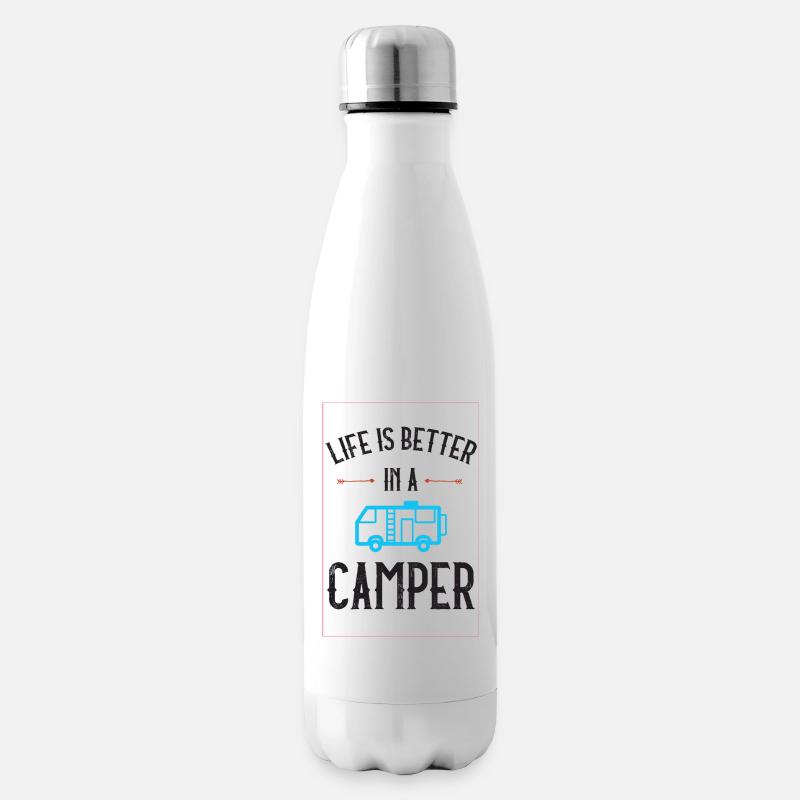 Das Leben ist besser in einem Camper - Isolierflasche - Weiß