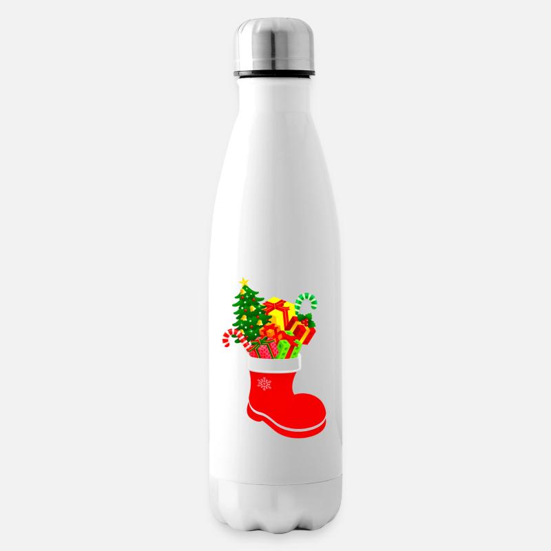 Botte de Noël - Joyeux Noël - Bouteille isotherme - blanc