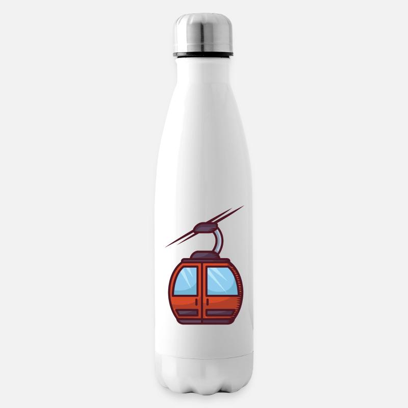 Faszinierende Seilbahn-Illustration - Isolierflasche - Weiß