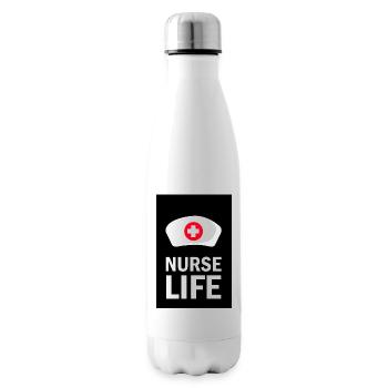 Nurse Nurse Life lettering logo proud - Insulated Water Bottle - white - Right