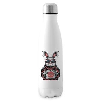Joyeuses pâques pâques fête de pâques lapin de pâques - Bouteille isotherme - blanc - Droite