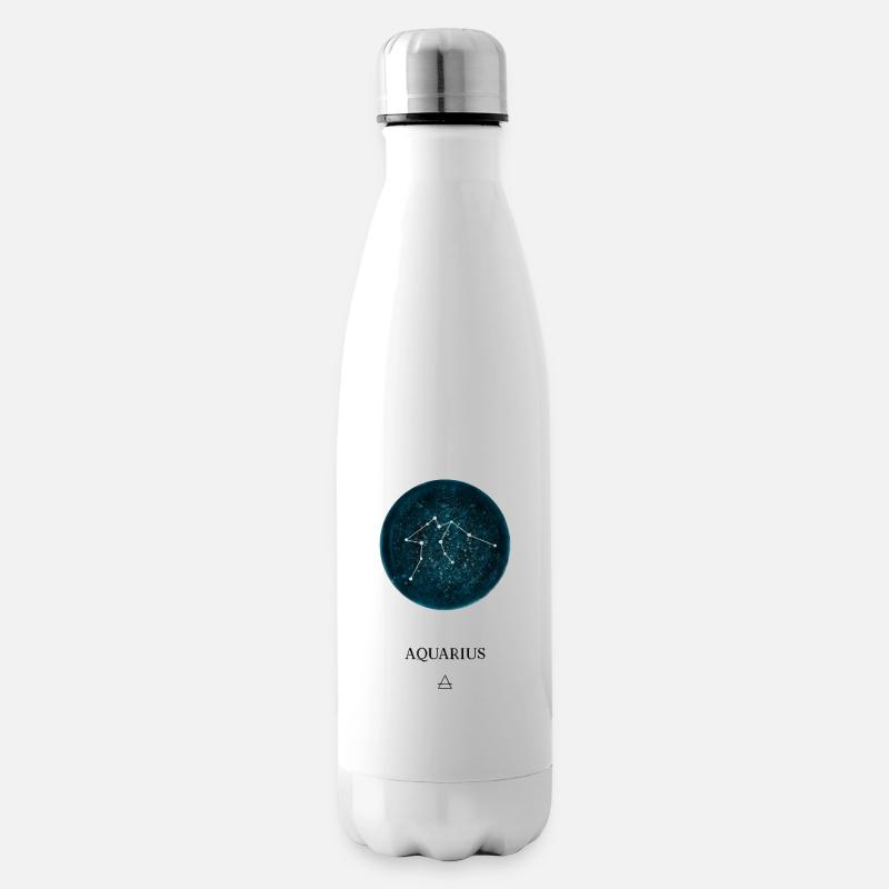 Sternzeichen Astro Aquarius - Isolierflasche - Weiß