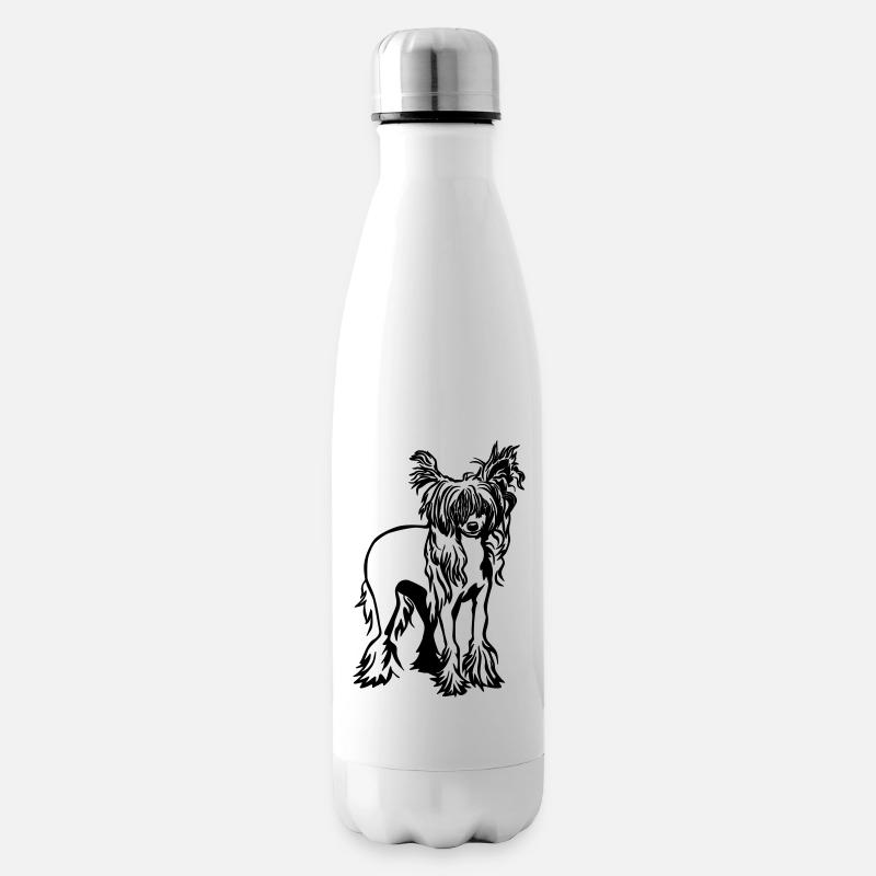 Chinesischer Schopfhund - Isolierflasche - Weiß