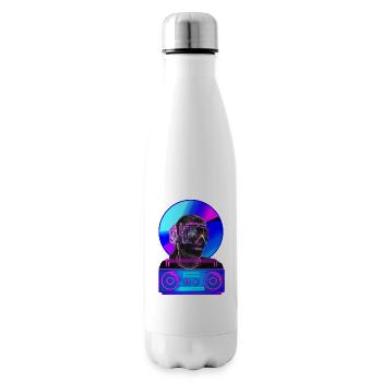 DJ musique électronique couleur fluo - Bouteille isotherme - blanc - Droite