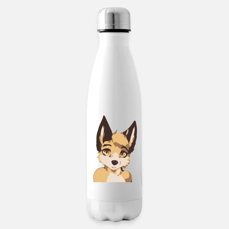 Neugieriger Fuchs Malerei - Isolierflasche - Weiß