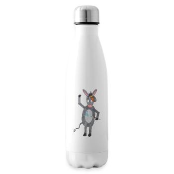 Donkey with brush and color palette - Insulated Water Bottle - white - Right